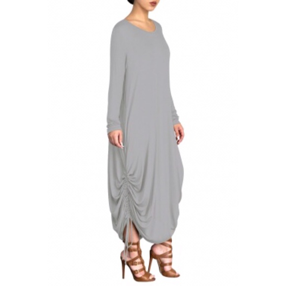 Women’s Grey Jersey Maxi Dress - Picture 3 of 3